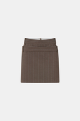 Calone Mini Skirt Chestnut Stripe