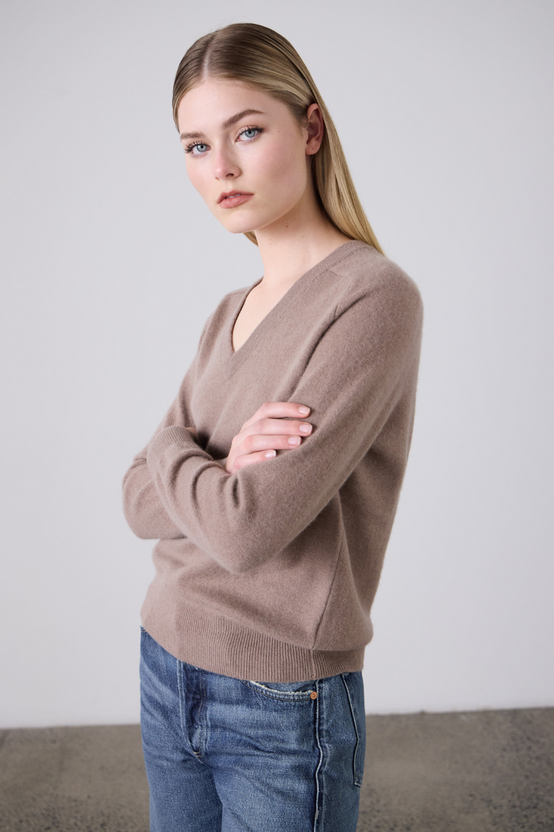 Amy Cashmere V-Neck Mink