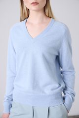 Amy Cashmere V-Neck Sky