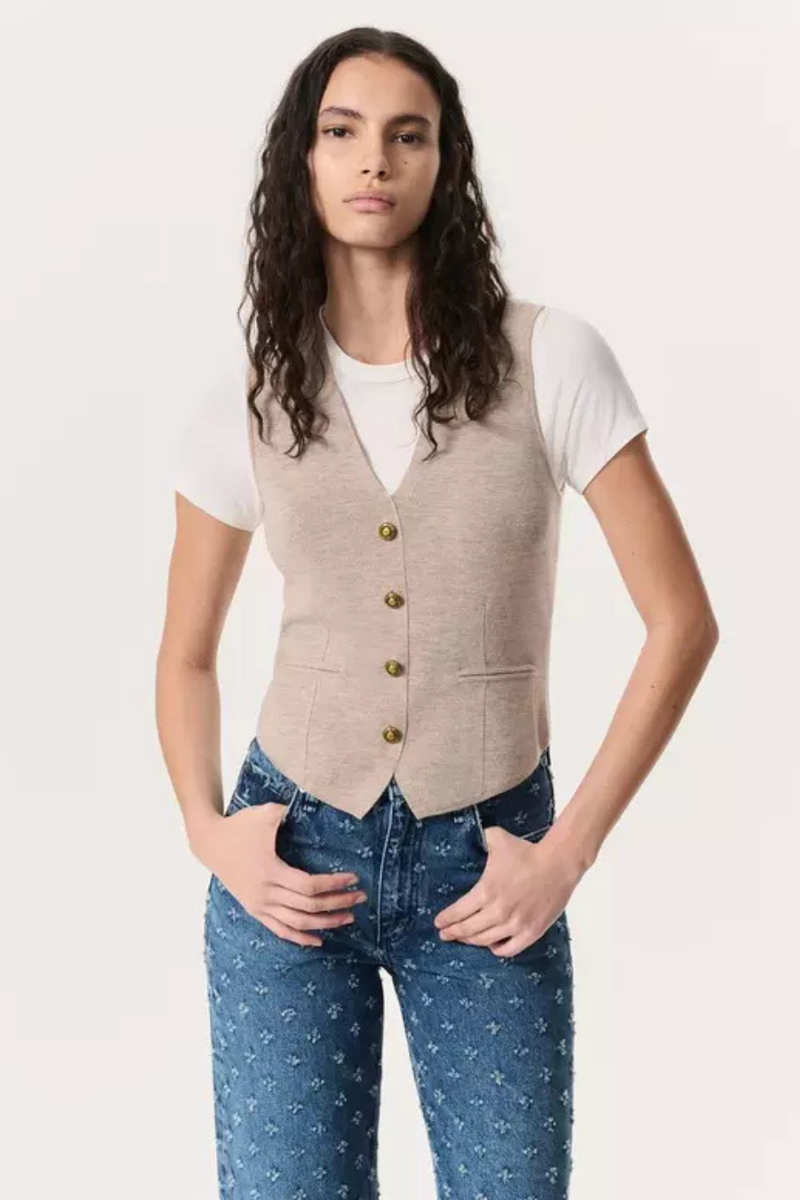 Ella Vest Dark Taupe