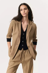 Jennie Linen Blazer Muted Brown