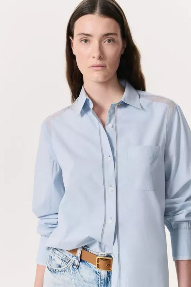 Maxine Combo Shirt  Light Blue