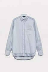 Maxine Combo Shirt  Light Blue