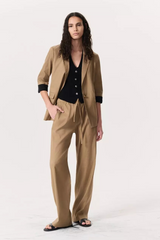 Logan Linen Beach Pant Muted Brown