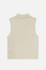 The Cable Polo Vest Cream