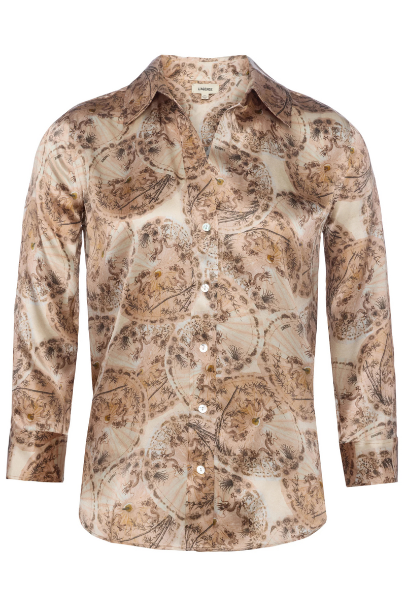 Dani Silk Blouse Vintage White Multi Parasol