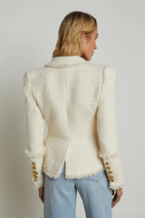 Kaisley Tweed Blazer Vintage White