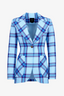 Patch Pocket Birkin Blazer Capri Blue Plaid
