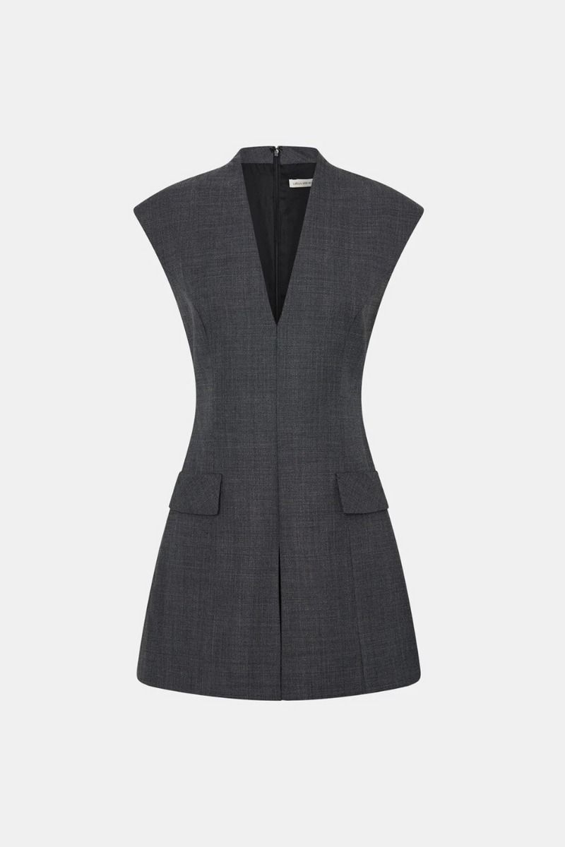 Seidler Mini Dress Dark Charcoal