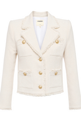 Sylvia Collared Jacket Ivory/ Light Gold