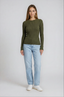 Sara Long Sleeve Rib Top Olive
