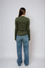 Sara Long Sleeve Rib Top Olive