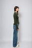 Sara Long Sleeve Rib Top Olive