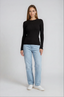 Sara Long Sleeve Rib Top Chocolate