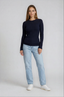 Sara Long Sleeve Rib Top Navy