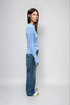 Sara Long Sleeve Rib Top Baby Blue