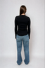 Sara Long Sleeve Rib Top Black