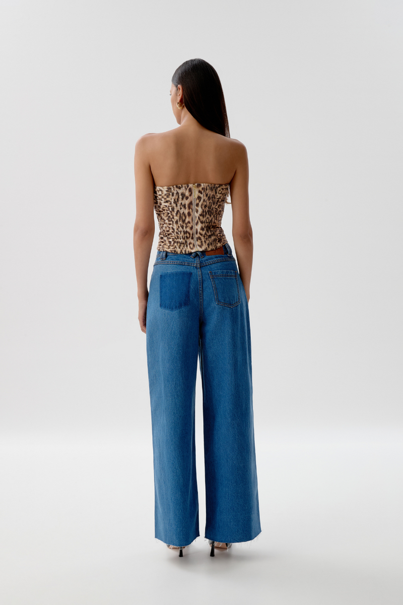 Sunbeam Ruched Bustier Leopard