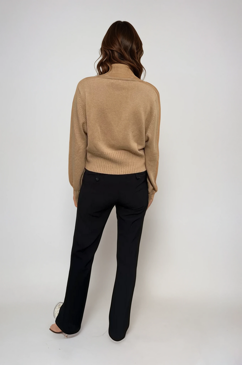 Bec Cashmere Knit Cardigan Tan