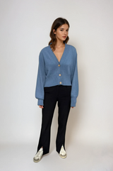 Bec Cashmere Knit Cardigan Infinity Blue