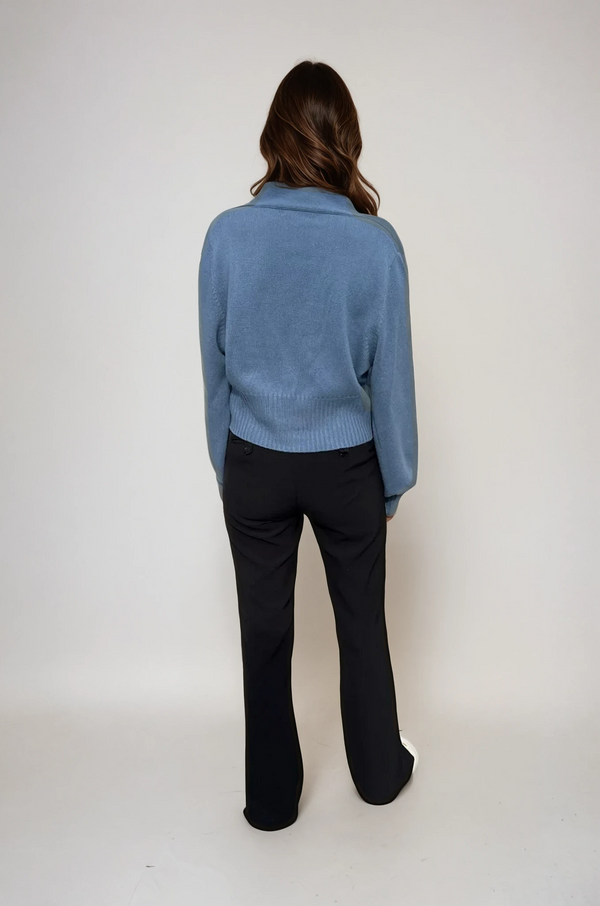 Bec Cashmere Knit Cardigan Infinity Blue