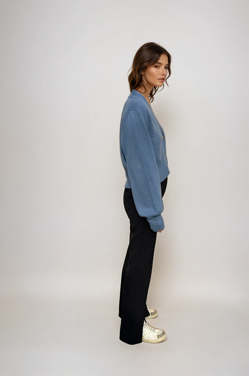 Bec Cashmere Knit Cardigan Infinity Blue