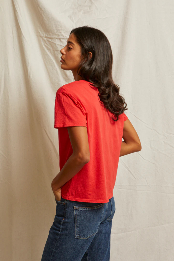 Harley Cotton Boxy Crew Tee Poppy Red