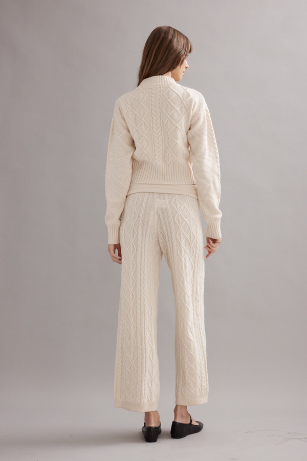 Cable Knit Cardigan Ivory