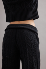 Cable Knit Pant Black