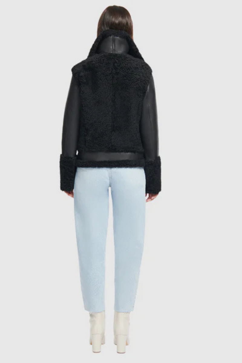 Soul Jacket Curly Shearling Jet Nappa