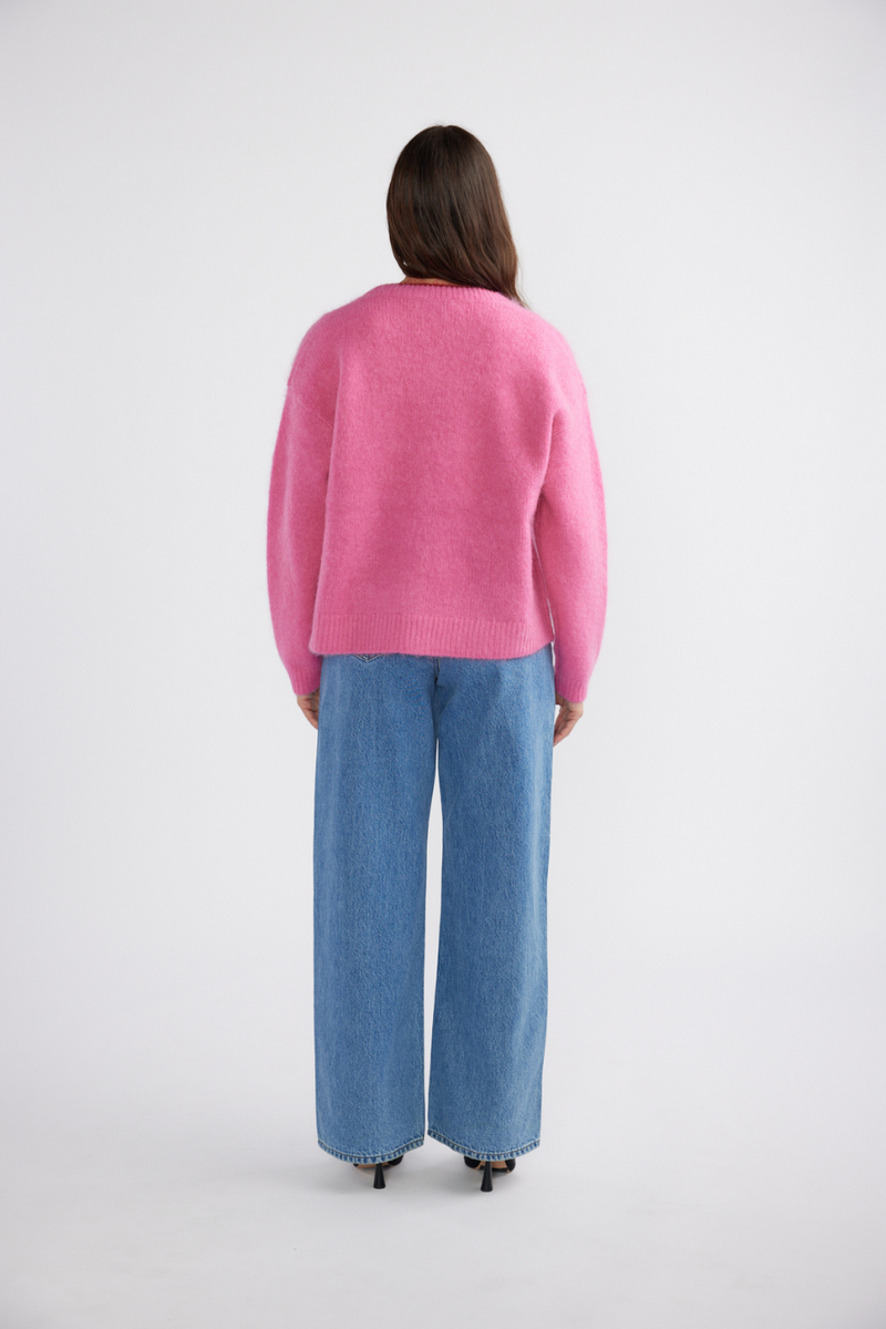 Noah Knit Cardigan Pink Punch