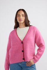 Noah Knit Cardigan Pink Punch