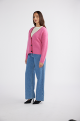 Noah Knit Cardigan Pink Punch
