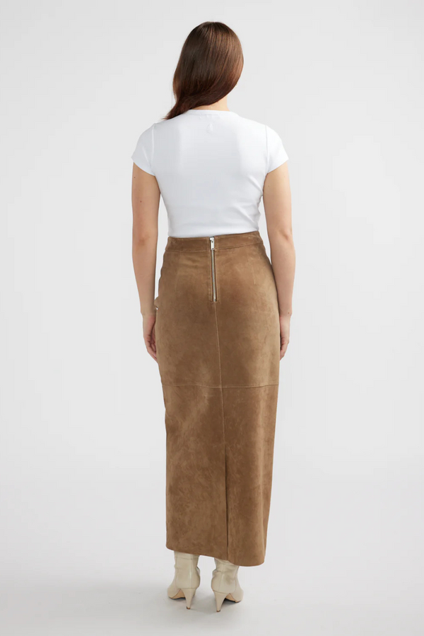 Ana Suede Maxi Skirt Toffee