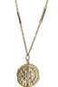 Rome St. Benedict Coin Necklace Gold