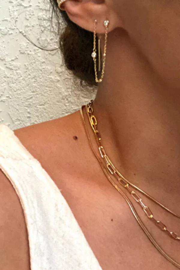 Stardust Threader Earrings Gold