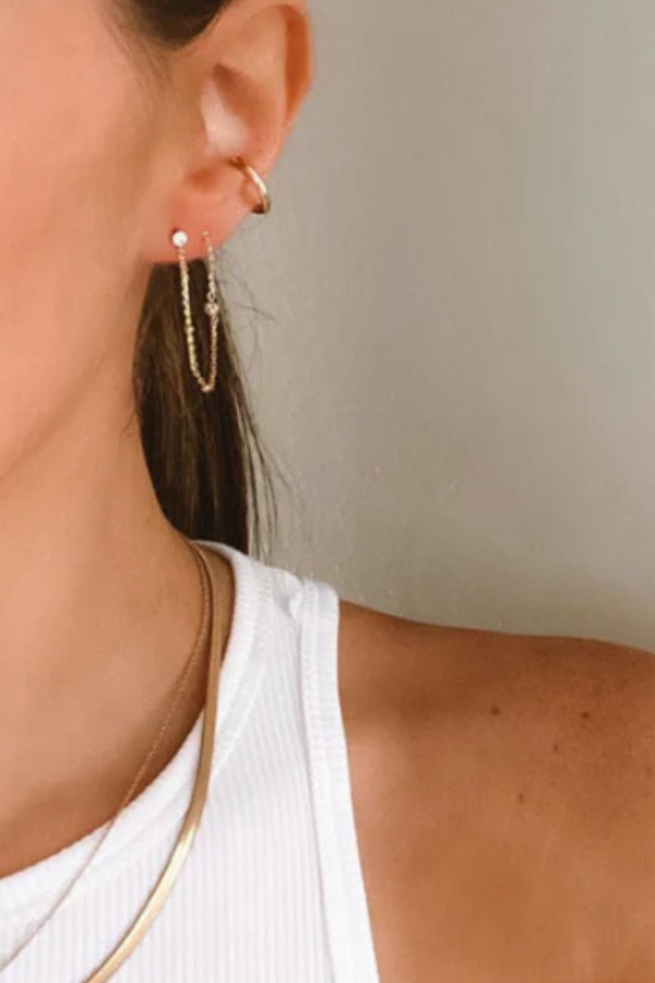 Stardust Threader Earrings Gold