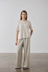 Brushed Cashmere Tee Stone