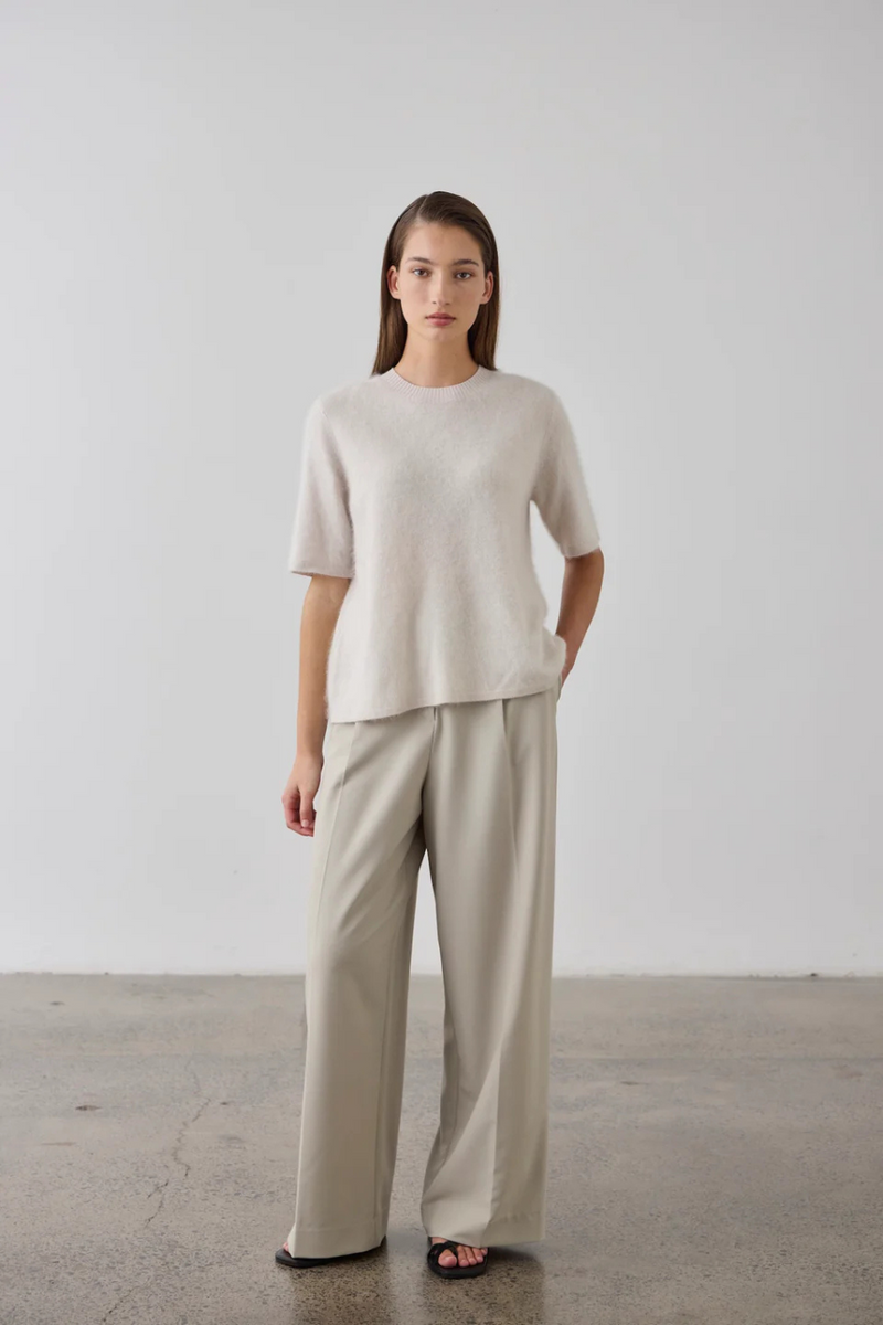 Brushed Cashmere Tee Stone