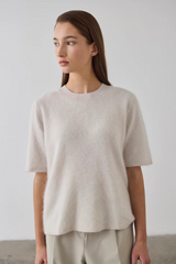Brushed Cashmere Tee Stone