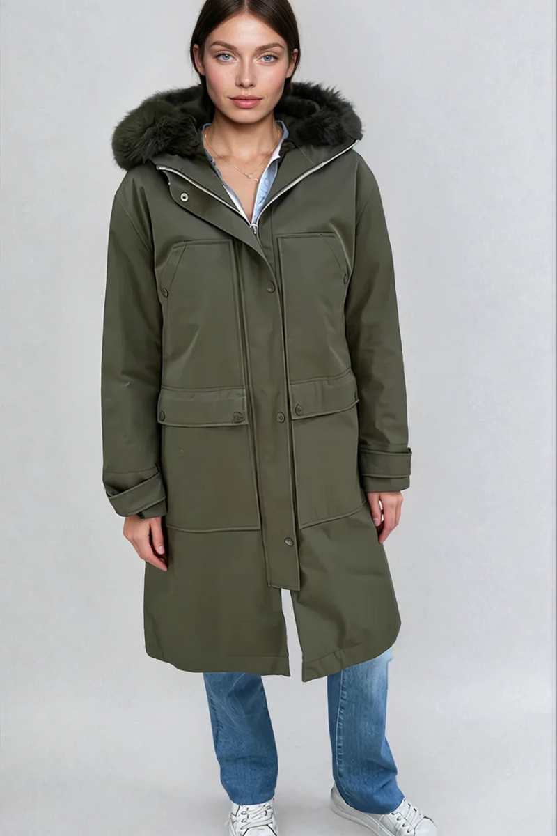Parka Cotton Lined Fur 100cm Hunter Green