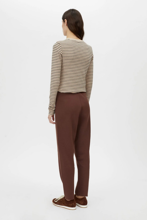 Cassian Button Down Stripe Top Oatmeal