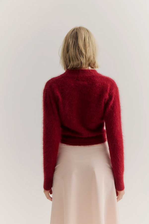 Bella Cashmere Cardigan Merlot