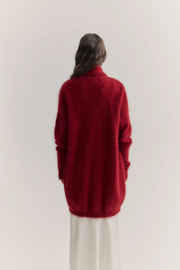 Sophia Open Cashmere Cardigan Merlot