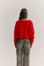 Frankie Cashmere Crew Neck Cardigan Flame