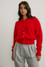 Frankie Cashmere Crew Neck Cardigan Flame