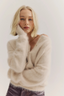 Frankie Cashmere Crew Neck Cardigan Oatmeal
