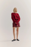 Frankie Cashmere Crew Neck Cardigan Merlot