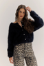 Frankie Cashmere Crew Neck Cardigan Black
