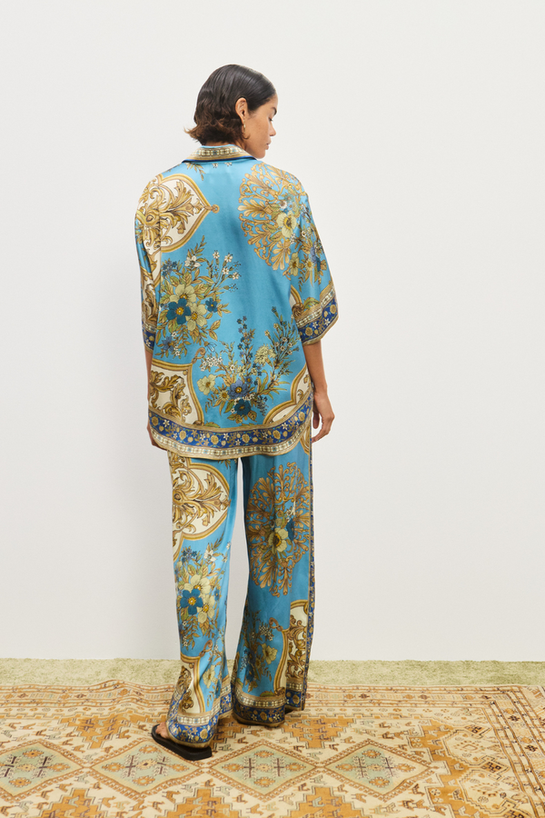Cassie Silk Pant Blue
